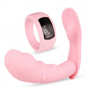 MIZZZEE Wireless Control Strap on Vibrator (Chargeable - Pink)